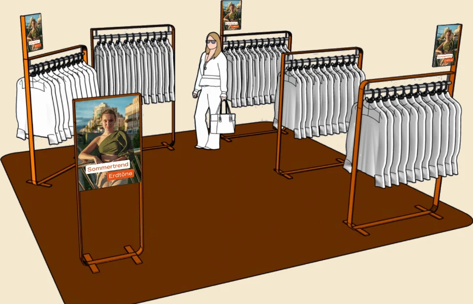 Illustration der Welcome Fläche mit Pills und Aufstellern