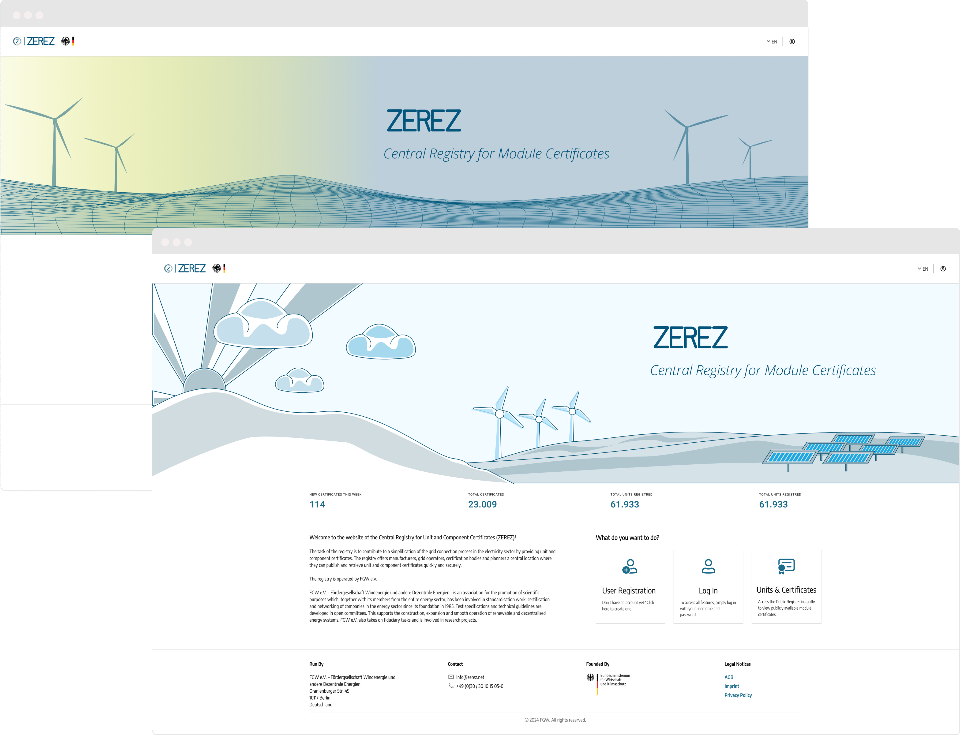 ZEREZ Landing Page Banner Entwürfe A und B
